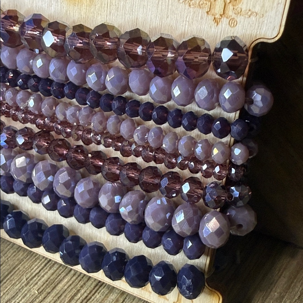 Pink Panache Purple Beaded Stack Bracelet Set - Picture 2 of 6